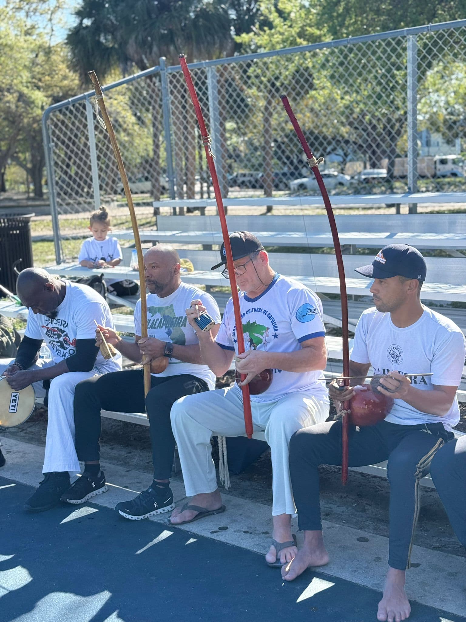Capoeira Auê playing berimbau at Holiday Park, Fort Lauderdale